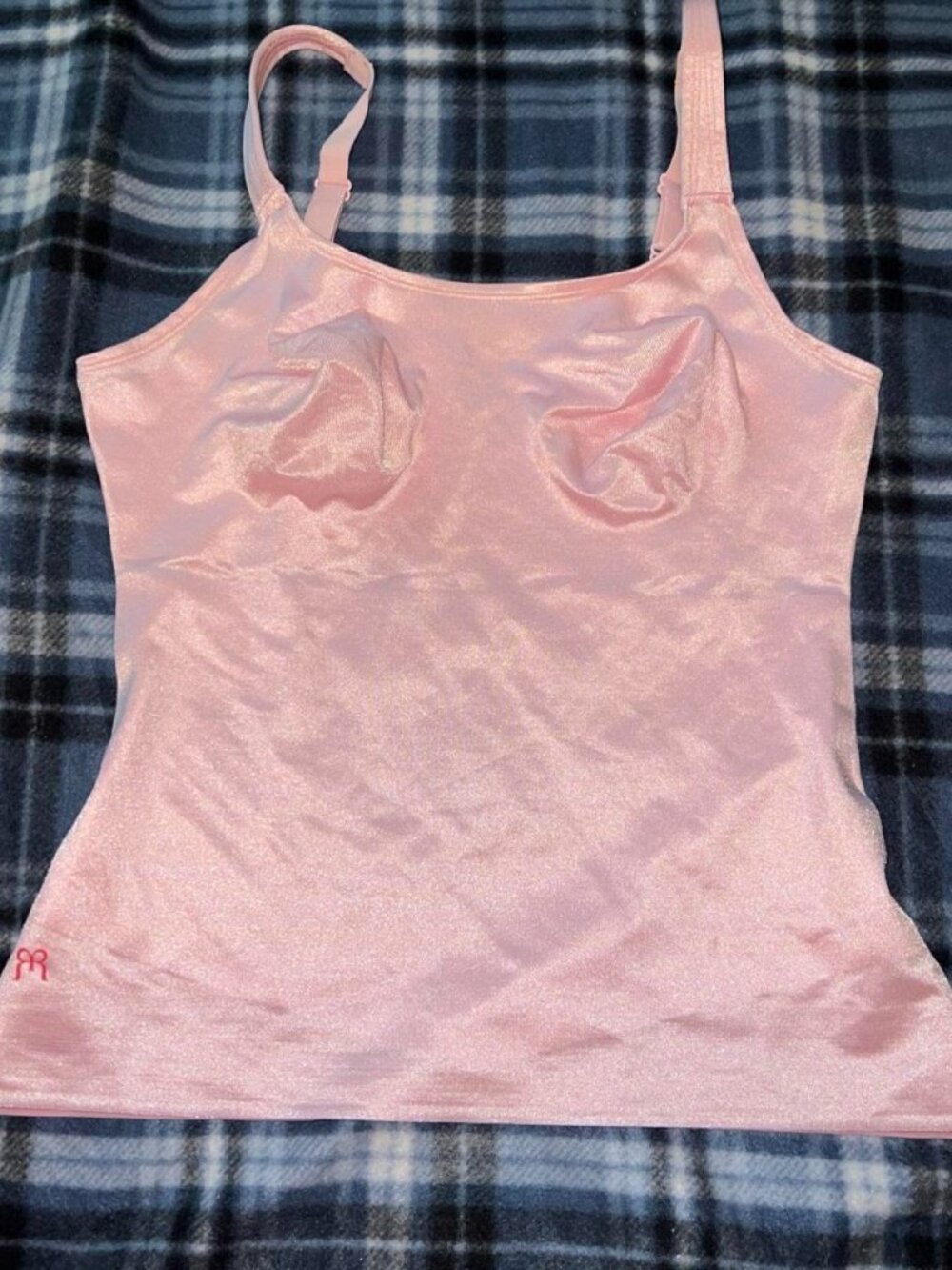 Ruby Ribbon Pink Satin Shaping Cami, Size 36 Women's